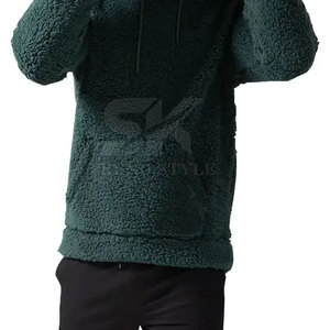 Sudadera con capucha de piel para hombre, fabricada en Pakistán, color granate, con logo impreso personalizado, estilo casual. - Product Image 5