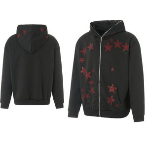 Luxury Style Men's Rhinestone Hoodie Streetwear Zip-up Hooded <b>Sweatshirt</b> Casual Hip Hop Winter Fashion High Street Custom Hoodie - Product Image 4