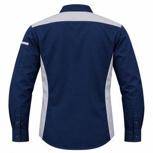 Chemise de travail en coton respirant pour homme, marine, avec bandes réfléchissantes, vêtements uniformes à manches longues respirants - Product Image 2