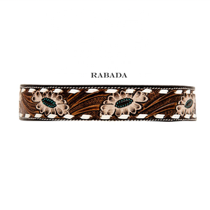Collar de perro acolchado suave de cuero de vaca de estilo occidental con diseño trenzado y mecanizado a mano tamaño disponible para usos caninos precios bajos - Product Image 6