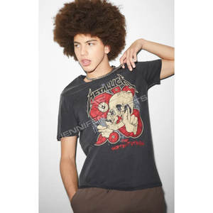 T-shirt léger à manches courtes personnalisé pour homme, style rétro américain décontracté, avec logo imprimé, 100 % coton - Product Image 4