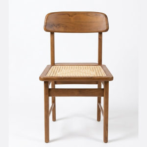 Chaises de restaurant d'extérieur modernes en teck massif et rotin écologique durable - Product Image 6