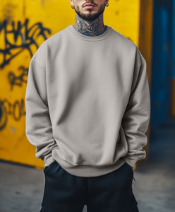 Sudadera de Invierno Extra Grande para Hombre, al Por Mayor, OEM, a la Moda, Mangas Regulares, Cuello Redondo, Mejores Precios, 100% Algodón, 450 GSM - Product Image 1