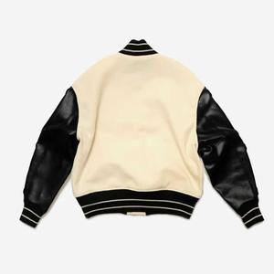 Custom Skeleton Varsity <b>Jacket</b> Unisex Streetwear Wool Blend & Faux Leather Sleeves Snap Button Bomber - Product Image 3