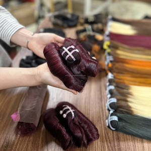 Extensiones de cabello humano rizado estilo Egg Bouncy, cabello virgen vietnamita en paquetes, doble trama a máquina con frente de encaje para pelucas. - Product Image 3