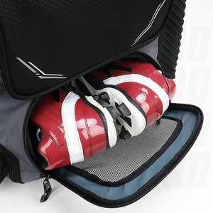 Custom Logo Baseball Softball Roller Bag <b>with</b> <b>Wheels</b> Large Capacity Waterproof Equipment <b>Backpack</b> Shoe Compartment OEM ODM - Product Image 5