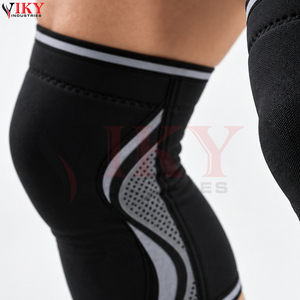 Genouillères de boxe en néoprène noir et gris pour arts martiaux mixtes (MMA) et kickboxing – Nouveauté, Meilleur fournisseur, Vente chaude - Product Image 6