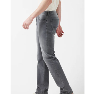 Casual Wholesale Cotton Zip <b>Fly</b> Midweight Straight Leg Breathable Washed Solid Woven <b>Jeans</b> Men's Pants Mid Waist Business - Product Image 3
