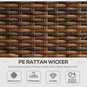4-Piece All-Weather PE Rattan Garden Patio Set Gray Sofa with 2 <b>Swivel</b> Rocking Chairs and 2-Tier Glass <b>Table</b> - Product Image 4