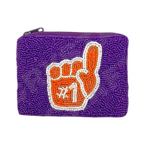 Número uno diseño púrpura personalizado semilla con cuentas monedero cartera hermoso monedero con características de accesorios de moda - Product Image 1