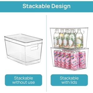 Contenedores Apilables Transparentes con Tapas, Paquete de 6, Contenedores de Plástico Extra Grandes con Asas para Organización de Despensa - Product Image 3