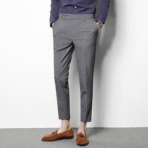 Pantalones Casuales Elásticos para Hombre, Corte Slim Fit, Estilo Lápiz, Pantalones de Traje para Negocios, Cintura Media, Rectos, con Patrón, de Lona - Product Image 1