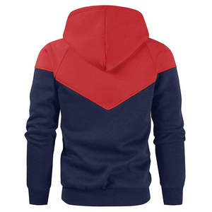 Sweat à capuche personnalisé pour homme avec blocs de couleur et détails en chenille, en molleton de coton, pour marques de vêtements, broderie chenille, vente en gros - Product Image 2