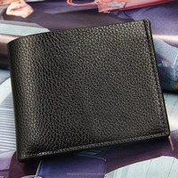 Dompet pria desain kustom dompet koin pria ramping gaya santai dompet pria kulit cokelat vertikal