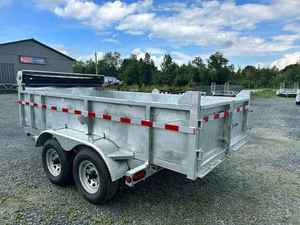 รถพ่วงฟาร์มคุณภาพสูงจากโรงงานพร้อมจำหน่าย รถพ่วงดั๊มพ์ข้างสูงขนาด 7x14 และรถพ่วงดั๊มพ์สำหรับรถแทรกเตอร์ขนาด 6x12 - Product Image 2