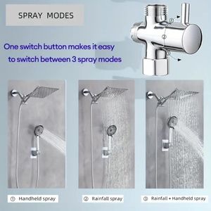 Sistema Doccia Professionale Ispirato al Spa con 3 Funzioni, Tubo Anti-Torsione, Installazione Senza Attrezzi, Accessori per Doccia - Product Image 5