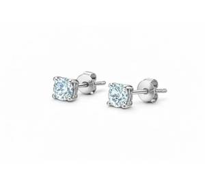Boucles d'oreilles clous classiques en argent sterling 925 avec moissanite taille ronde à 4 griffes, diamant de laboratoire étincelant, bijoux fins pour femme, cadeau de mariage - Product Image 3
