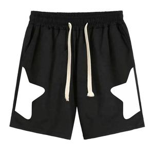 Hot Selling Article 100% Cotton Men's Short <b>Elastic</b> Waist Custom Puff Printed logo Streetwear Breathable Solid Color Canvas - Product Image 4