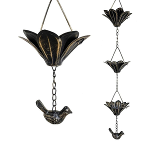 Chaîne de pluie Lotus en métal, chaîne de drainage de gouttière décorative, attrape-pluie pour cour, villa, jardin extérieur - Product Image 6