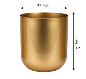 Macetas de Interior de Acero Inoxidable Dorado de Lujo con Soporte Metálico, Modernas y Decorativas para Hogar, Oficina y Hotel - Product Image 2