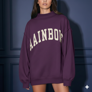 Minimal Mood – Pull oversize à col montant pour femme, essentiel pour la superposition, offrant un volume équilibré et un confort doux au toucher - Product Image 1