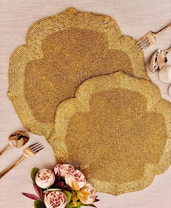 Handmade <b>Beaded</b> Embroidery <b>Placemats</b> Elegant Decorative Dining Table Mats Luxury Home Table Setting Accessories at cheap price - Product Image 6