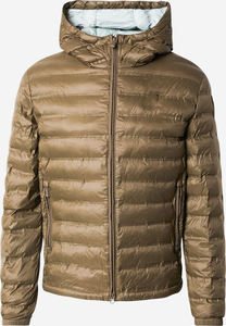 Veste d'hiver matelassée pour homme, style urbain, à capuche, col montant, coupe-vent, en toile noire, rembourrage en coton 400g, logo personnalisé sur le devant - Product Image 4