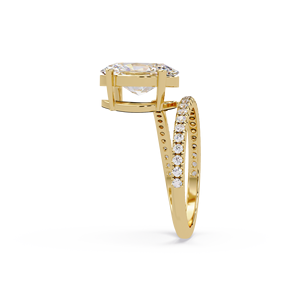 Lab Grown Round Solitaire Diamond 1CT 2CT 3CT IGI Certified Open wrap for Women 14K 18K Pure Gold Wedding <b>Ring</b> Engagement <b>Rings</b> - Product Image 4