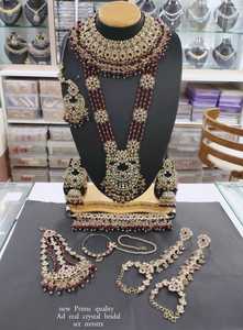 ชุดเครื่องประดับเจ้าสาวปากีสถานแบบดั้งเดิม สร้อยคอพร้อมต่างหู มงกุฎมังติกา ปาซา นาธ และฮัทฟูล ขายส่ง - Product Image 6