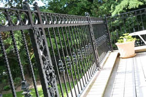 Traditional Victorian <b>Wall</b>-<b>Mounted</b> Wrought Iron Pipe Balcony Railing; Rust-Resistant Security Anti-theft Easy Assemble for - Product Image 2