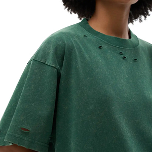 เสื้อยืดสตรีทแวร์คอตตอน 100% น้ำหนัก 230 กรัม พิมพ์ลายโลโก้ตามสั่ง สไตล์วินเทจ ทรงโอเวอร์ไซส์ สำหรับผู้หญิงและผู้ชาย ผ้าฟอกสีหนัก คอกลม แต่งยับ - Product Image 2