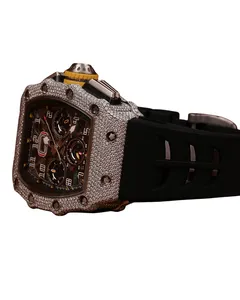 Montre mécanique de luxe pour homme, bracelet serti de diamants, noir, haute qualité, ajustement personnalisé, diamants Moissanite VVS, style Hip Hop Prince, bijouterie - Product Image 3