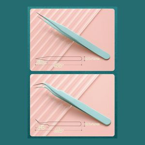 Professional Lash Tweezers Kit 2PCS Stainless Steel Straight and Curved Tip Tweezers for Eyelash <b>Extensions</b> DIY Crafts <b>Nail</b> Art - Product Image 5