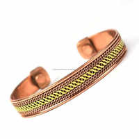 Brazaletes de cobre personalizados Brazalete de cobre hecho a mano Brazalete de cobre sólido puro al mejor precio