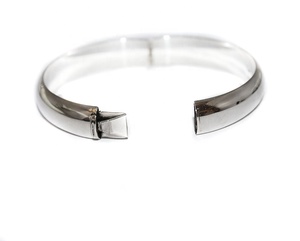 Solid 925 Sterling <b>Silver</b> Polished Hinged Cuff <b>Bangle</b> Bracelet | Classic Minimalist Fine Jewelry Gift <b>for</b> <b>Men</b> - Product Image 3