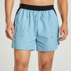 Short de bain pour homme orange uni, séchage rapide, taille élastique, décontracté, avec poches, taille mi-haute, longueur courte - Product Image 4