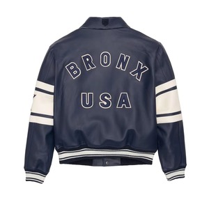 Custom Color & Sizes Top Selling <b>Men</b> <b>Leather</b> <b>Jackets</b> Custom Made Genuine <b>Leather</b> Embroidery Button Closure <b>Leather</b> Avirex <b>Jacket</b> - Product Image 6