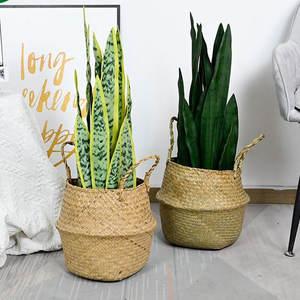 ตะกร้าหญ้าทะเลตกแต่งแบบเรียบง่ายทำด้วยมือของ zetilla - Product Image 4