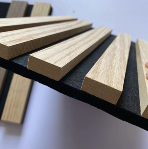 แผ่นผนังอะคูสติกโพลีเอสเตอร์ MDF ลายร่องตรง สำหรับงานศิลปะสถาปัตยกรรม 3 มิติสมัยใหม่ เป็นมิตรกับสิ่งแวดล้อม ใช้สำหรับตกแต่งผนัง ตู้เก็บของ และหุ้มผนัง - Product Image 3