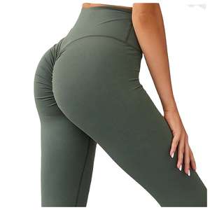 Pantalones de Yoga Ajustados para Mujer, Color Sólido, Venta Caliente 2026, Logotipo Personalizado Disponible, Cintura Alta, Spandex/Nailon, Leggings Ligeros - Product Image 6