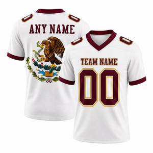 Camiseta de Fútbol Americano Personalizada con Gráfico del Águila de México, Transpirable, Ropa Deportiva para Hombre, Manga Corta, Secado Rápido - Product Image 1
