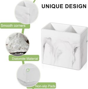 Support de brosse à dents à 2 emplacements pour salle de bain, organisateur de brosse à dents électrique et de dentifrice pour enfants, pour comptoir - Product Image 2