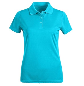 <b>Women's</b> <b>Turquoise</b> Short Sleeve Polo Shirt Solid Color Breathable Knitted Casual Sport <b>Top</b> - Product Image 1