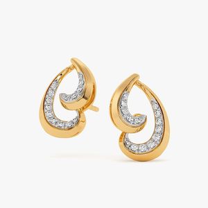 Pendientes de Oro Amarillo con Doble Lágrima de Diamante Cultivado en Laboratorio - Product Image 2
