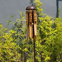 Nouvelle carillon éolienne en bambou peinte à la main, carillons éoliens commémoratifs, son apaisant et écologique, tailles 30/40/50 cm, pour la maison