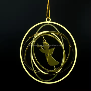 Usine chinoise personnalisée gravure métal ornement de Noël approvisionnement d'usine chinoise pour les décorations d'arbre de vacances - Product Image 2