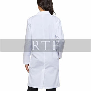 Unisex White Polyester/Cotton Woven Fabric Lab Coat for Hospital <b>Doctors</b> Needle Detection Long Sleeve Medical Work Clothing RAW - Product Image 4