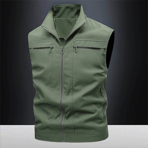 High Quality Casual Softshell <b>Vests</b> <b>Men's</b> Zipper Waterproof <b>Heated</b> Winter Outwear Sleeveless Stand Collar Adult's Hiking Gilets - Product Image 2