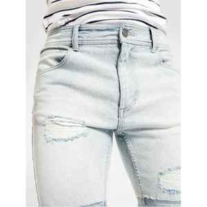 Casual Summer Men's 100% Cotton Denim <b>Jean</b> Shorts <b>Elastic</b> Waist Solid Custom Waterproof Breathable - Product Image 4