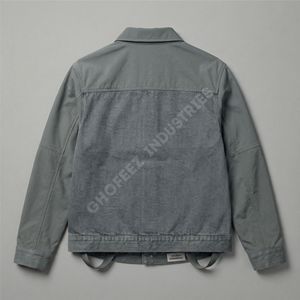 Veste en jean unisexe délavée style camionneur classique en coton, streetwear décontracté, vêtement d'extérieur, logo personnalisé, vente en gros usine OEM - Product Image 3